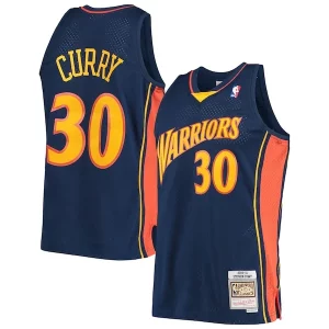 Stephen Curry Golden Notable State Warriors Hardwood Classics Swingman Jersey Navy/White