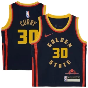 Stephen Curry Golden State Warriors Vibrant Nike Preschool 2024/25 Swingman Player Jersey City Edition Navy