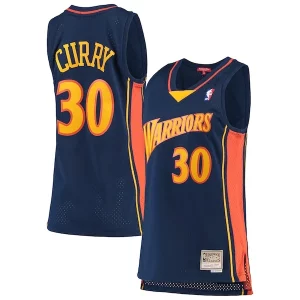 Stephen Curry Golden Premium State Warriors Women's 2009 10 Hardwood Classics Swingman Jersey Navy