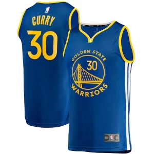 Stephen Curry Personalisable Golden State Warriors Fast Break Replica Jersey Icon Edition Royal