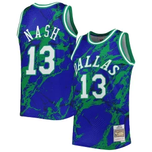 Steve Nash Dallas Mavericks 1998/99 Hardwood Exceptionnel Classics Marble Swingman Jersey Blue
