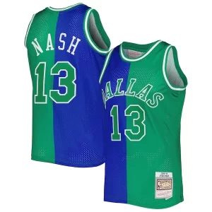 Steve Nash Dallas Mavericks Hardwood Classics 1998/99 Split Swingman Jersey Blue/Green Exclusif