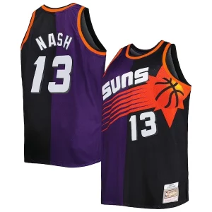 Steve Nash Phoenix Suns Big & Tall Hardwood Classics 1996/97 Split Swingman Élégant Jersey Purple/Black