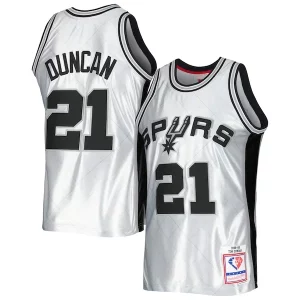 Tim Duncan San Antonio Spurs 1998/99 Hardwood Classics 75th Anniversary Swingman Jersey Vibrant Platinum