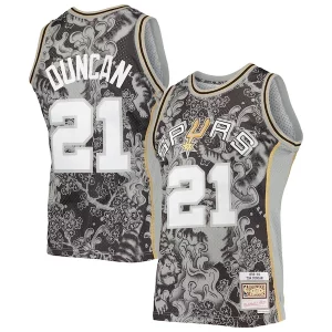 Tim Duncan San Antonio Spurs Hardwood Classics 1998/99 Lunar New Year Swingman Jersey Black Captivant