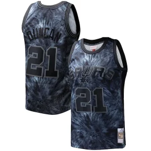 Tim Duncan San Antonio Spurs Hardwood Classics 1998/99 Tie Dye Swingman Jersey Exquisite Black