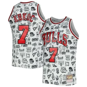 Toni Kukoc Chicago Bulls Luxueux 1997/98 Hardwood Classics Doodle Swingman Jersey White