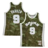 Tony Parker San Antonio Spurs Hardwood Classics 2000/01 Ghost Magnifique Green Swingman Jersey Camo