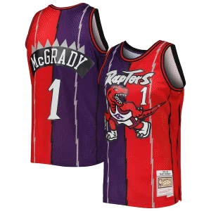 Tracy McGrady Toronto Raptors Hardwood Classics 1998/99 Split Dashing Swingman Jersey Purple/Red