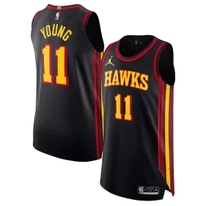 Trae Young Atlanta Superbe Hawks Jordan Brand Authentic Player Jersey Statement Edition Black