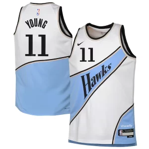 Trae Young Atlanta Hawks Nike Youth 2024/25 Captivant Swingman Player Jersey City Edition White