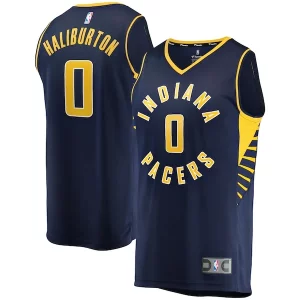 Tyrese Haliburton Superbe Indiana Pacers Fast Break Replica Jersey Icon Edition Navy