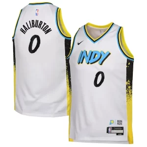 Tyrese Haliburton Indiana Pacers Stylish Nike Youth 2024/25 Swingman Player Jersey City Edition White