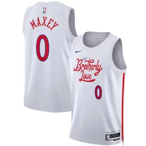 Tyrese Maxey Philadelphia 76ers Nike Unisex 2022/23 Swingman Jersey City Edition Éclatant White