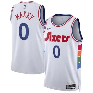 Tyrese Maxey Philadelphia 76ers Nike Unisex 2024/25 Swingman Captivant Player Jersey City Edition White