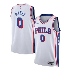 Tyrese Maxey Philadelphia 76ers Nike Authentique Unisex Swingman Jersey Association Edition White