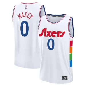 Tyrese Maxey Philadelphia Collectible 76ers 2024/25 Fast Break Player Jersey City Edition White