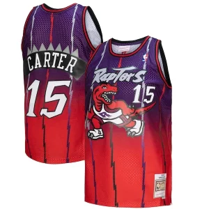 Vince Carter Toronto Raptors 1998/99 Hardwood Classics Fadeaway Swingman Player Jersey Red/Purple Tendance