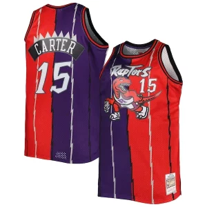 Vince Carter Toronto Raptors Big & Prime Tall Hardwood Classics 1998/99 Split Swingman Jersey Purple/Red