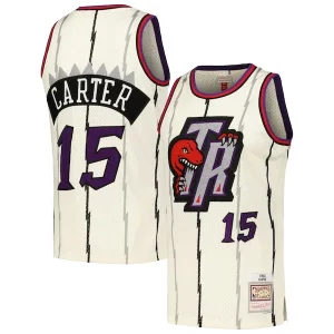 Vince Carter Toronto Raptors Chainstitch Swingman Exceptionnel Jersey Cream
