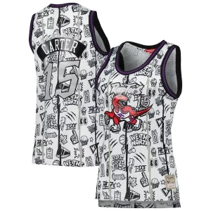 Vince Carter Toronto Raptors Women's 1998 Doodle Swingman Jersey White Admirable