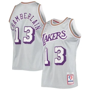 Wilt Chamberlain Los Angeles Lakers 75th Anniversary Captivant 1971/72 Hardwood Classics Swingman Jersey Silver